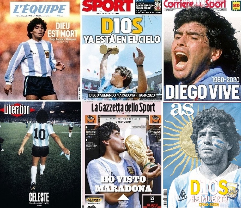 Imprensa exalta Maradona, um ícone entre o gênio e o pecado