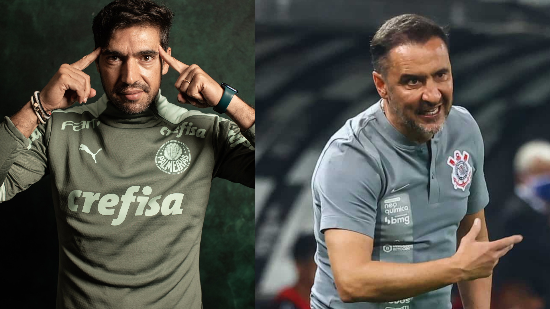 Abel x Vitor Pereira se enfrentam nesta quinta-feira (17) às 19h na Allianz Arena